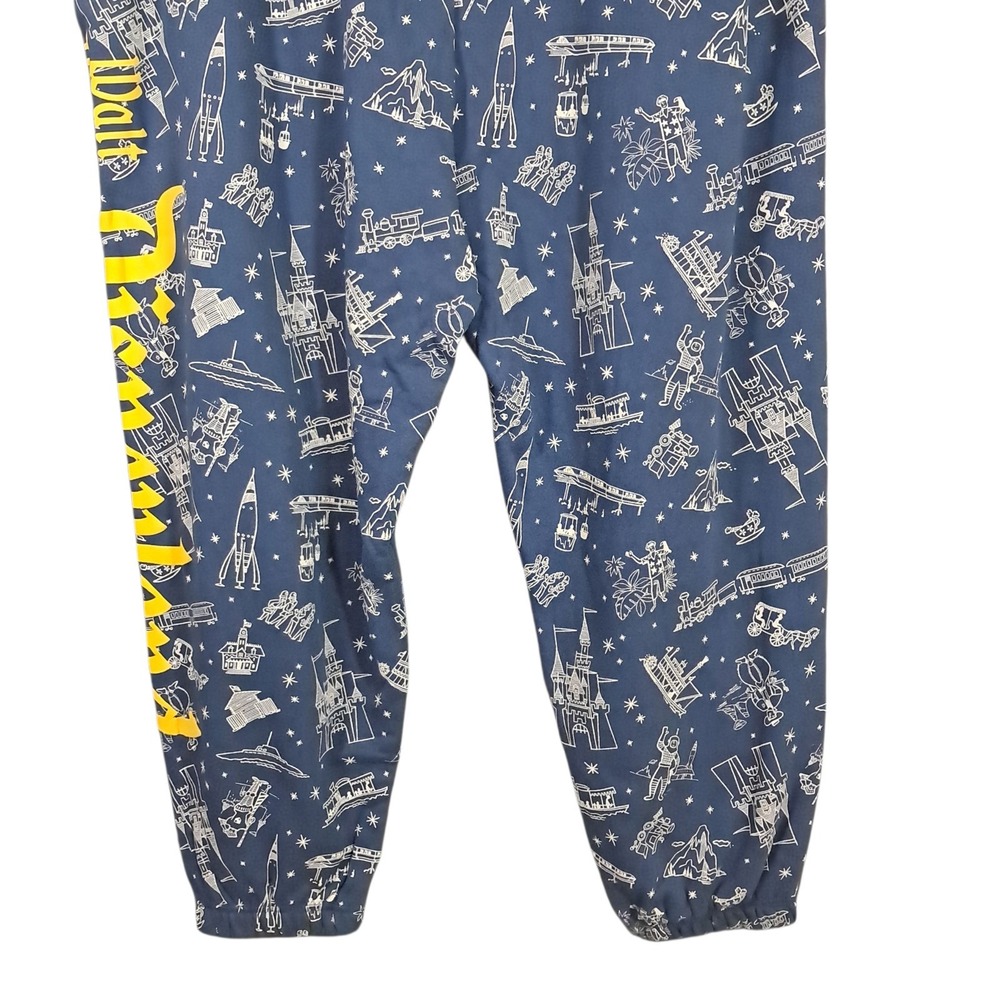 Disney 100 Era Sweatpants Trousers Men's 3XL Spellout All Over Print Puff Blue - Picture 6 of 13